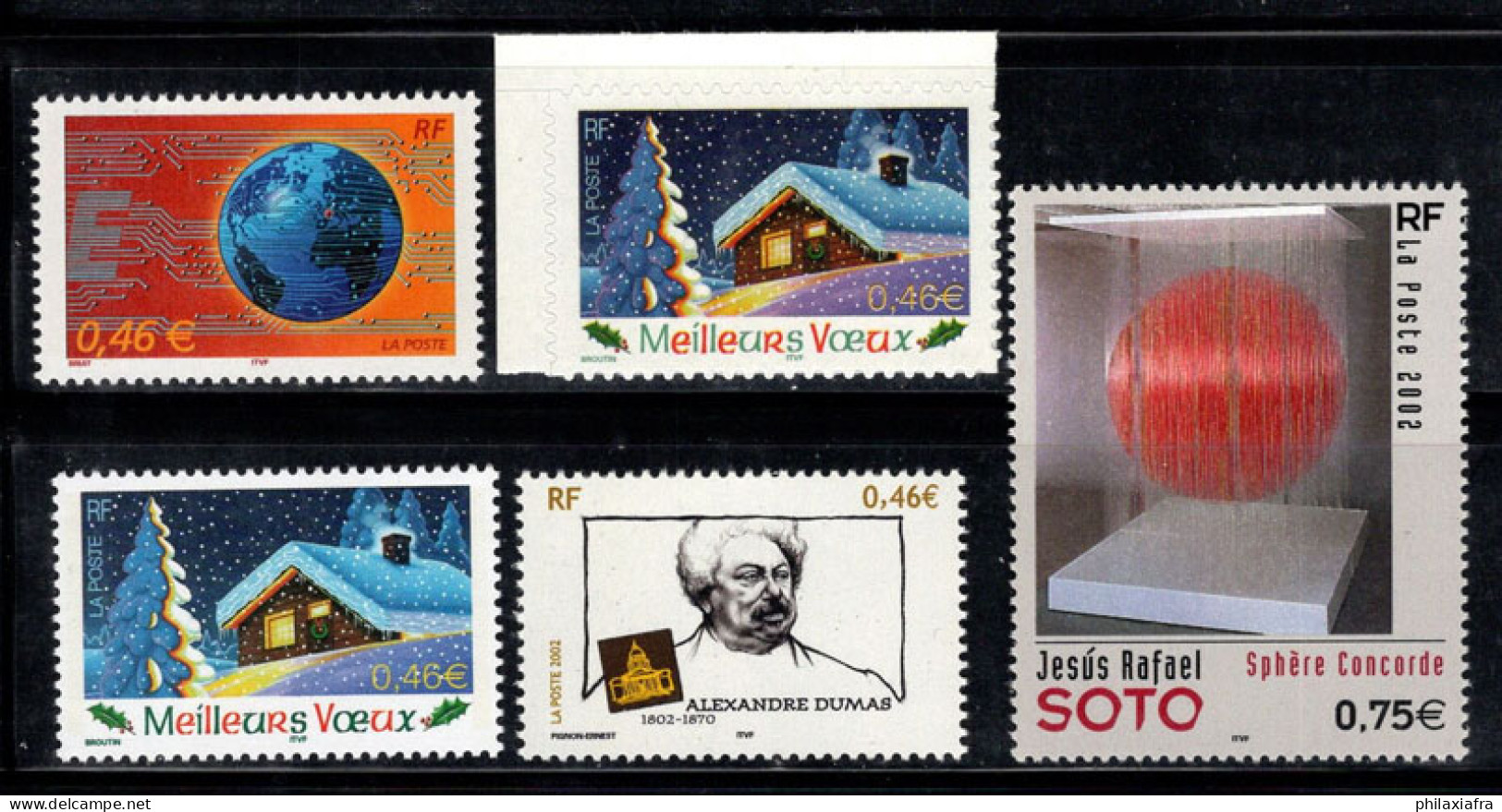 France 2002 Yv. 3532-36 Neuf ** 100% Le Monde Sur Le Net,Meilleurs Voeux,Art,Dumas - Unused Stamps