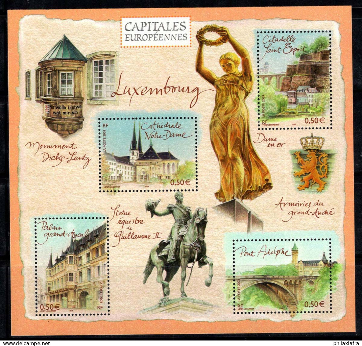 France 2003 Yv. Bl.64 Bloc Feuillet 100% Neuf ** La Capitale Luxembourg - Blocks Und Markenheftchen