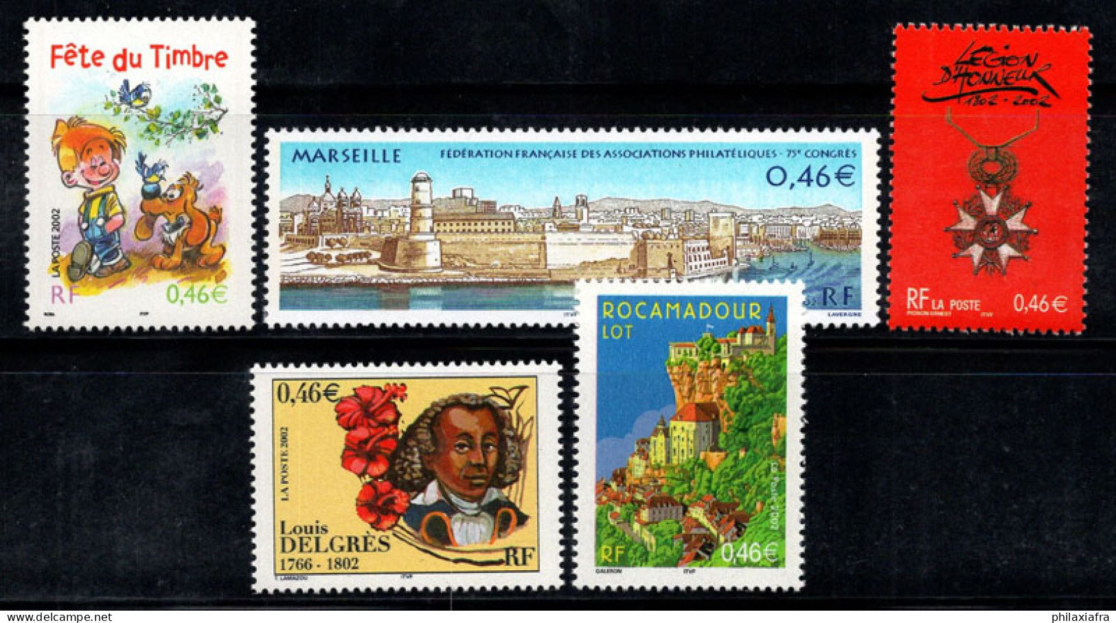 France 2002 Yv. 3467,3489-92 Neuf ** 100% Boule Et Bill,Marseille,Cross,Delgrès - Unused Stamps