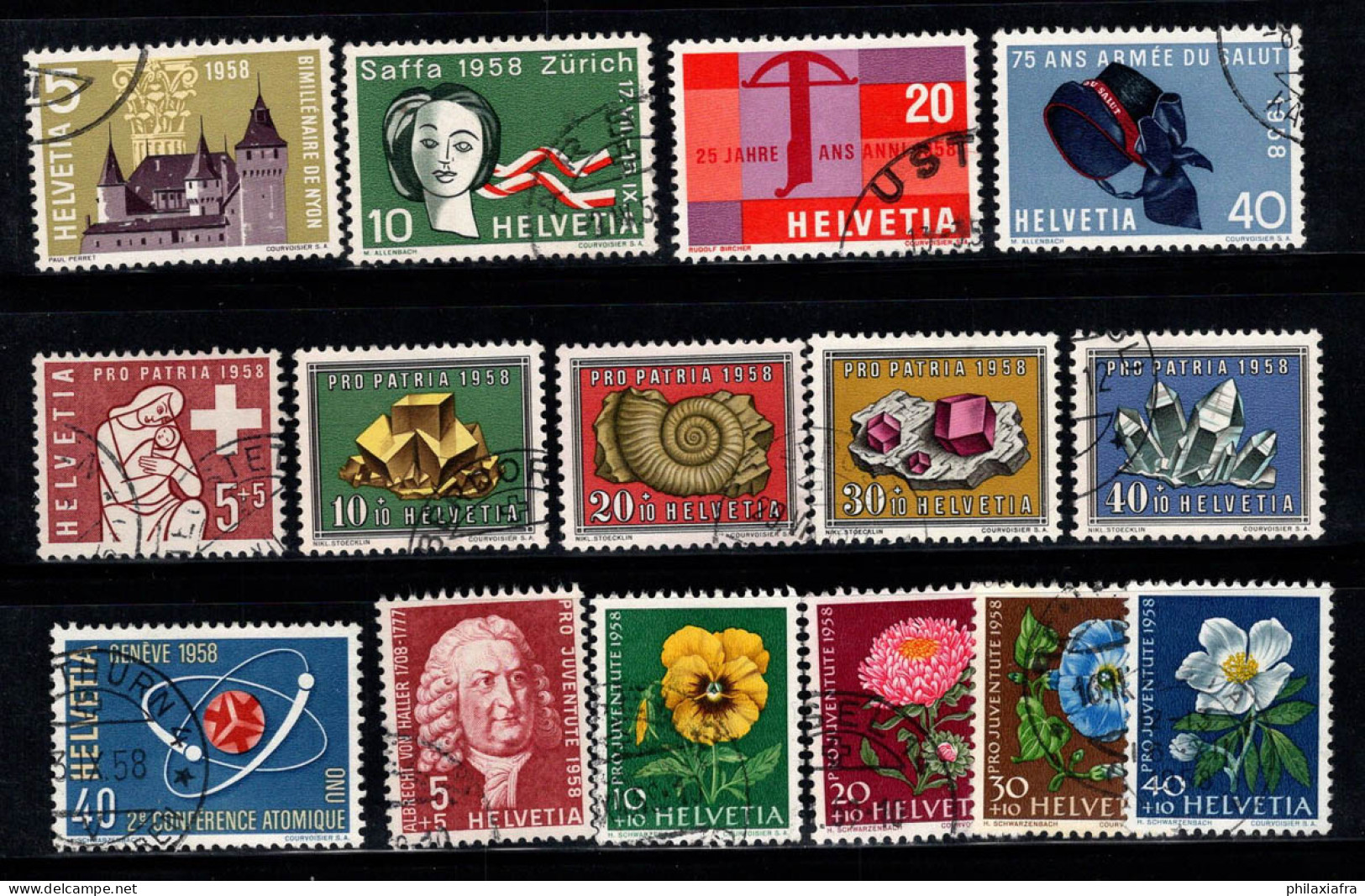 Suisse 1958 Mi. 653-667 Oblitéré 100% Année Complète Pro Juventute, Pro Patria - Used Stamps