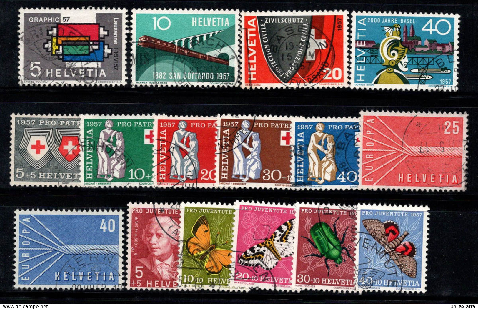 Suisse 1957 Mi. 637-652 Oblitéré 100% Année Complète Pro Juventute, Pro Patria - Used Stamps