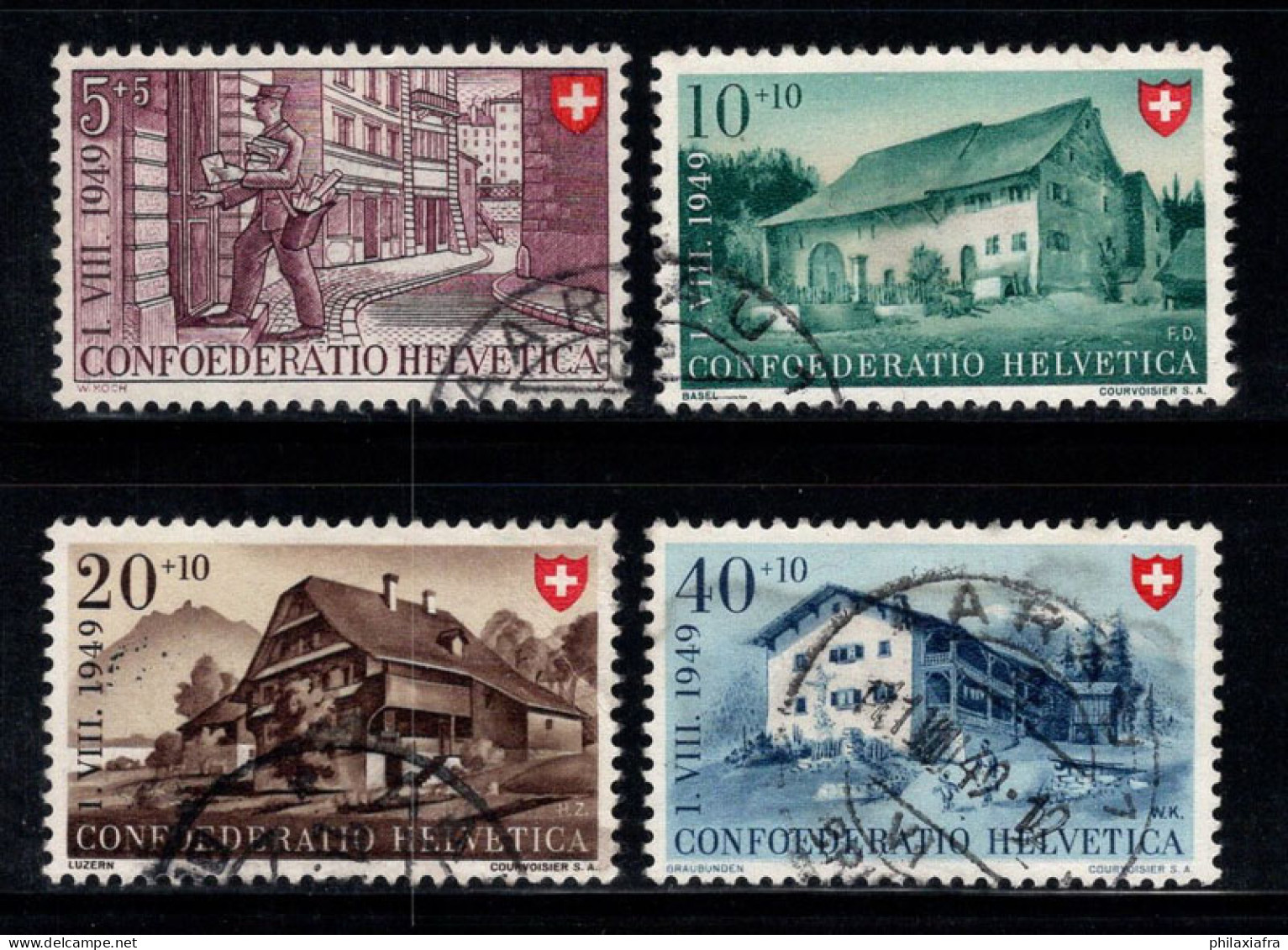 Suisse 1949 Mi. 525-528 Oblitéré 100% Pro Patria, Maisons - Usados