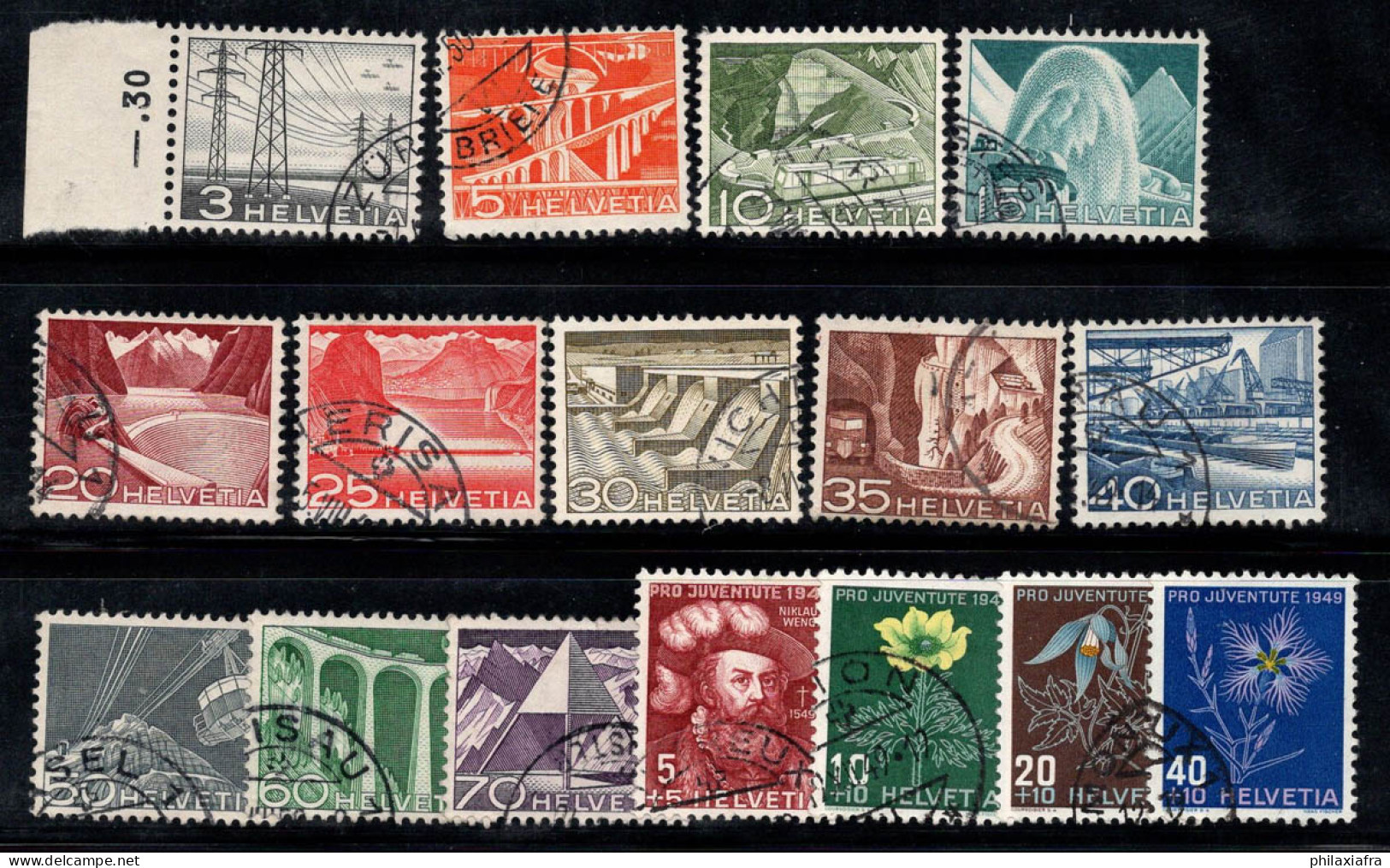 Suisse 1949 Mi. 529-544 Oblitéré 100% Paysages, Pro Juventute - Oblitérés