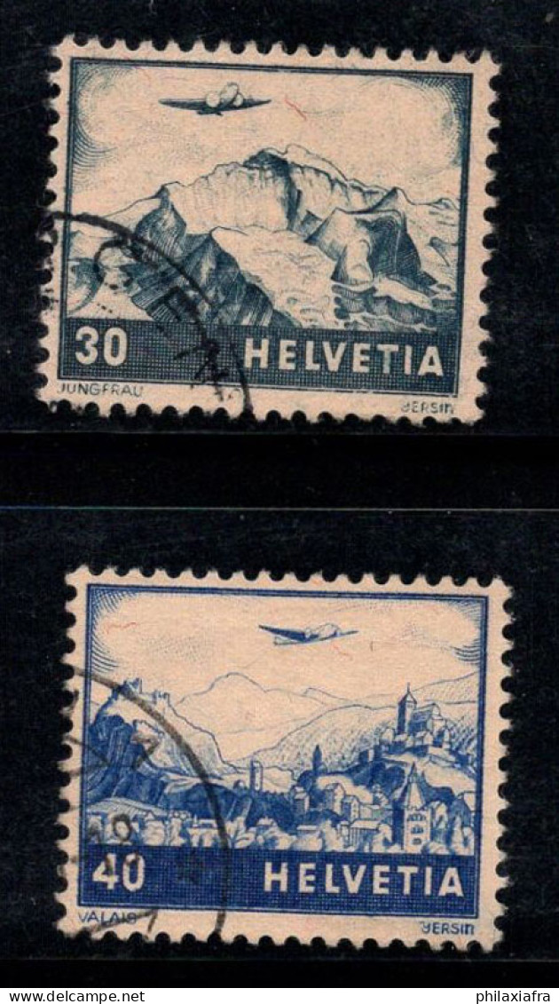 Suisse 1948 Mi. 506-507 Oblitéré 100% Poste Aérienne Paysages - Usati