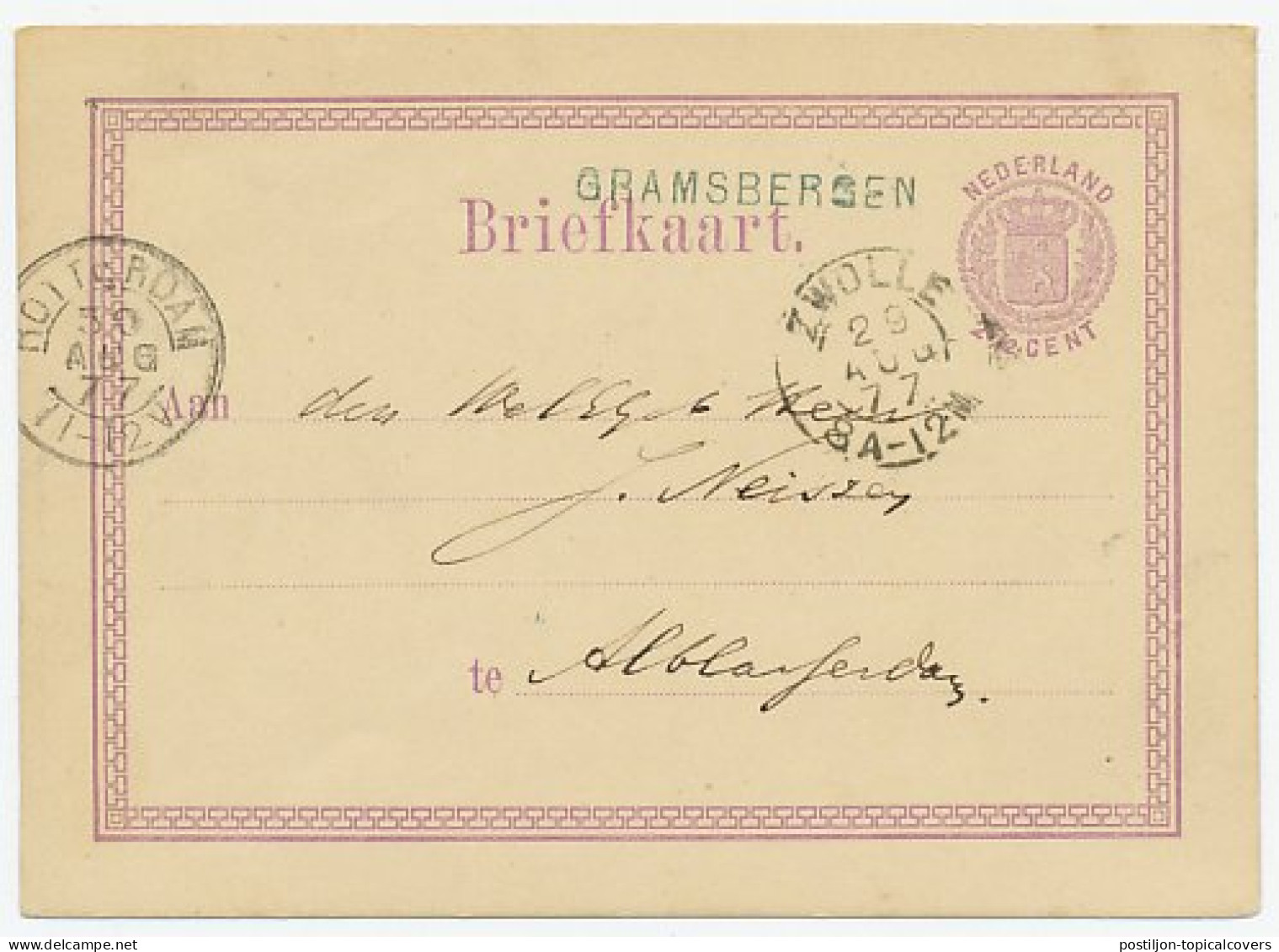 Naamstempel Gramsbergen 1877 - Storia Postale