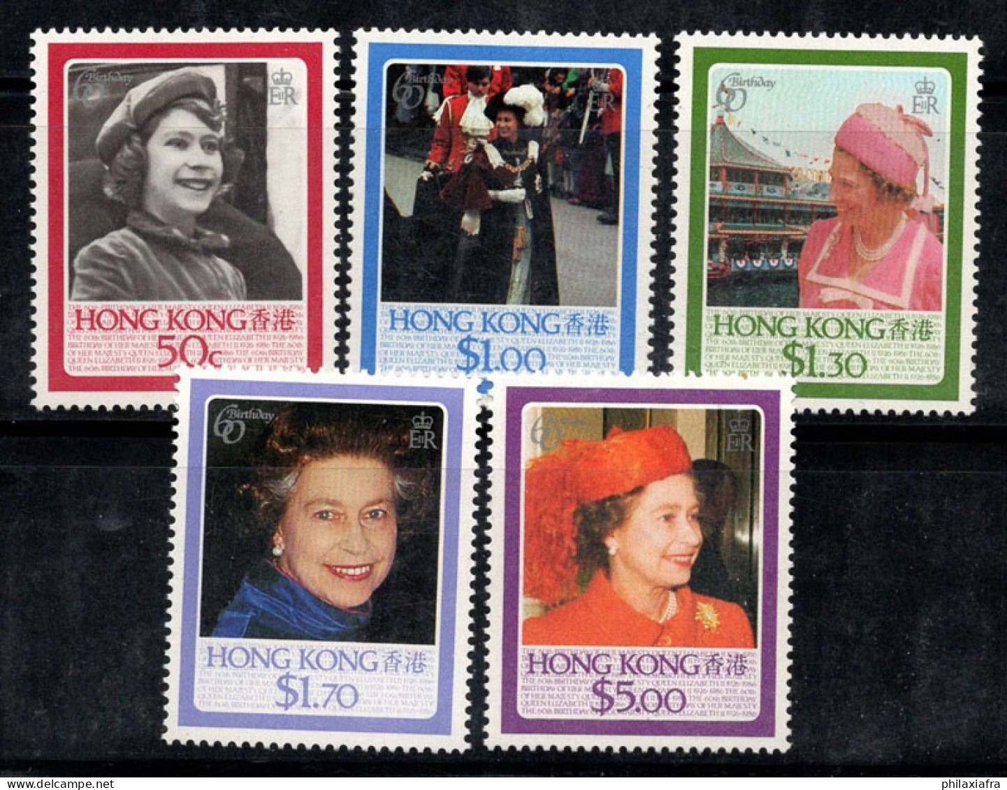 Hong Kong 1986 Mi. 482-486 Neuf ** 100% La Reine Élisabeth II - Neufs