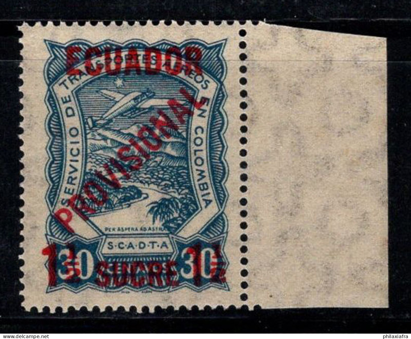 Équateur, Scadta 1928 Mi. 4 I Neuf ** 100% Poste Aérienne 1 1/2 S, PROVISOIRE - Ecuador