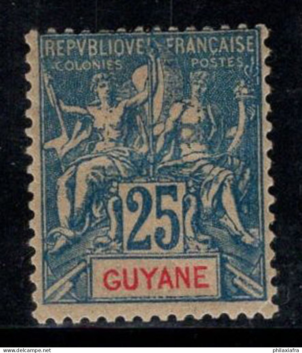 Guyane Française 1892 Yv. 37 Neuf * MH 80% 25 C - Other & Unclassified