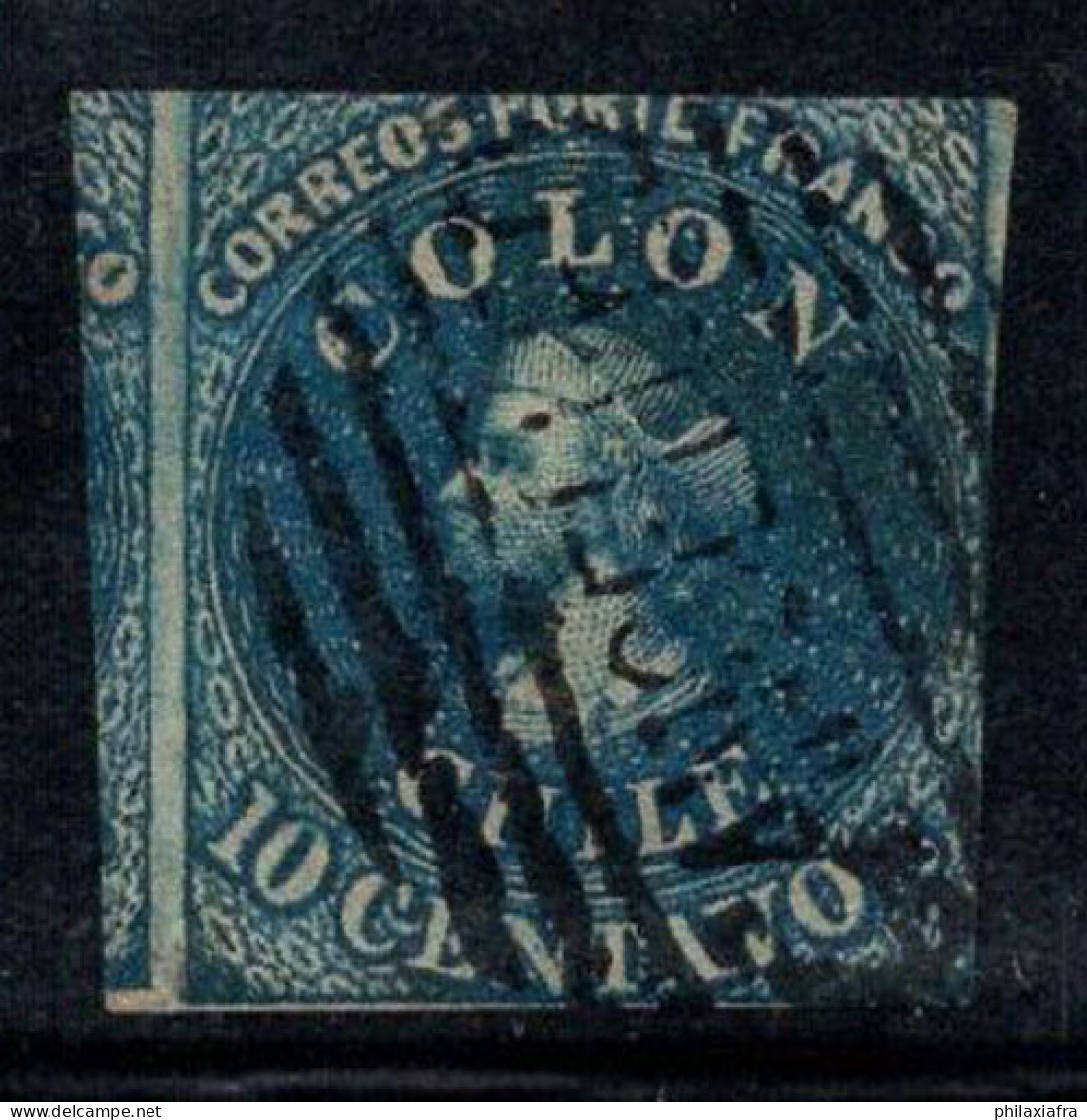 Chili 1853-66 Oblitéré 40% Christophe Colomb, 10 C - Chili