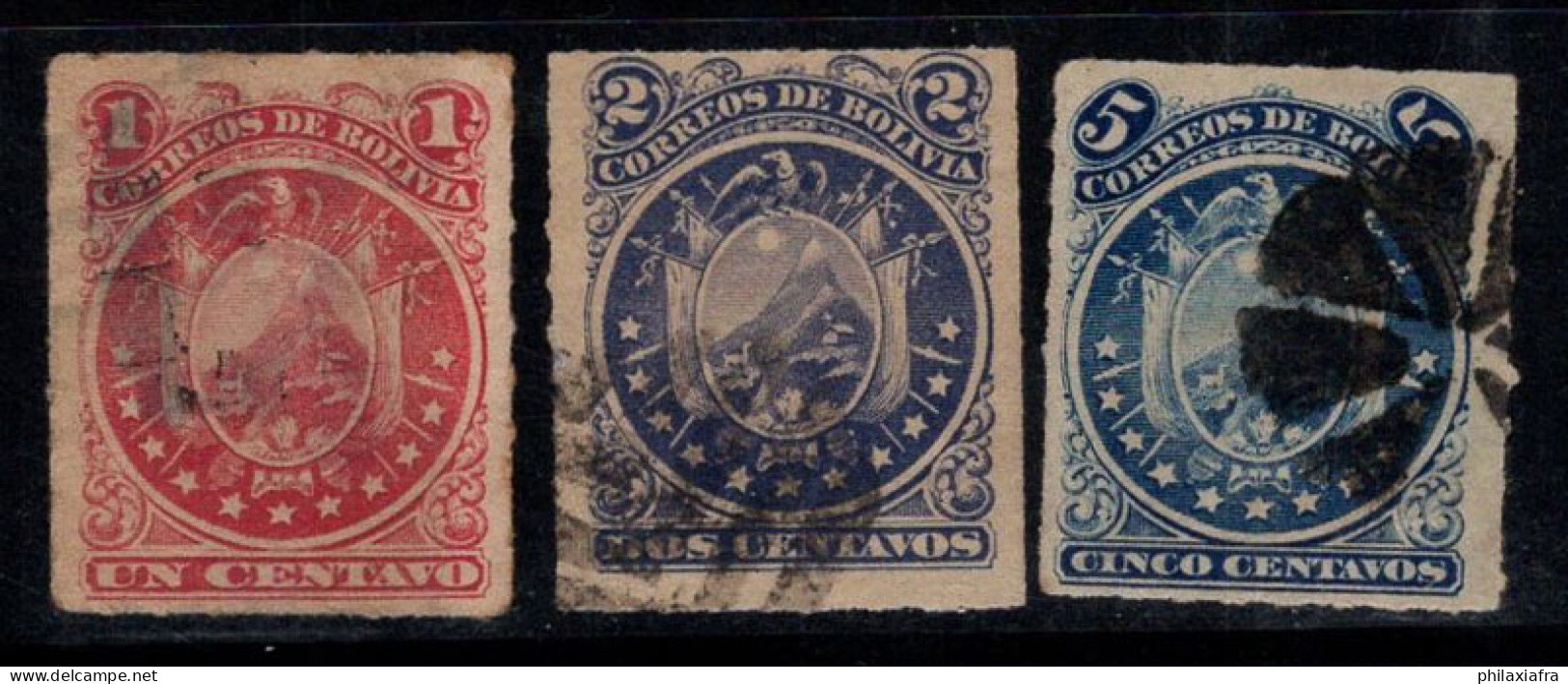 Bolivie 1893 Mi. 33-35 Oblitéré 100% Armoiries - Bolivie