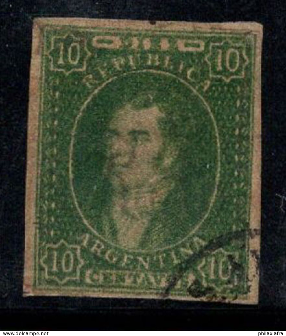 Argentine 1864 Mi. 9 Oblitéré 80% 10 C, Rivadavia - Usati