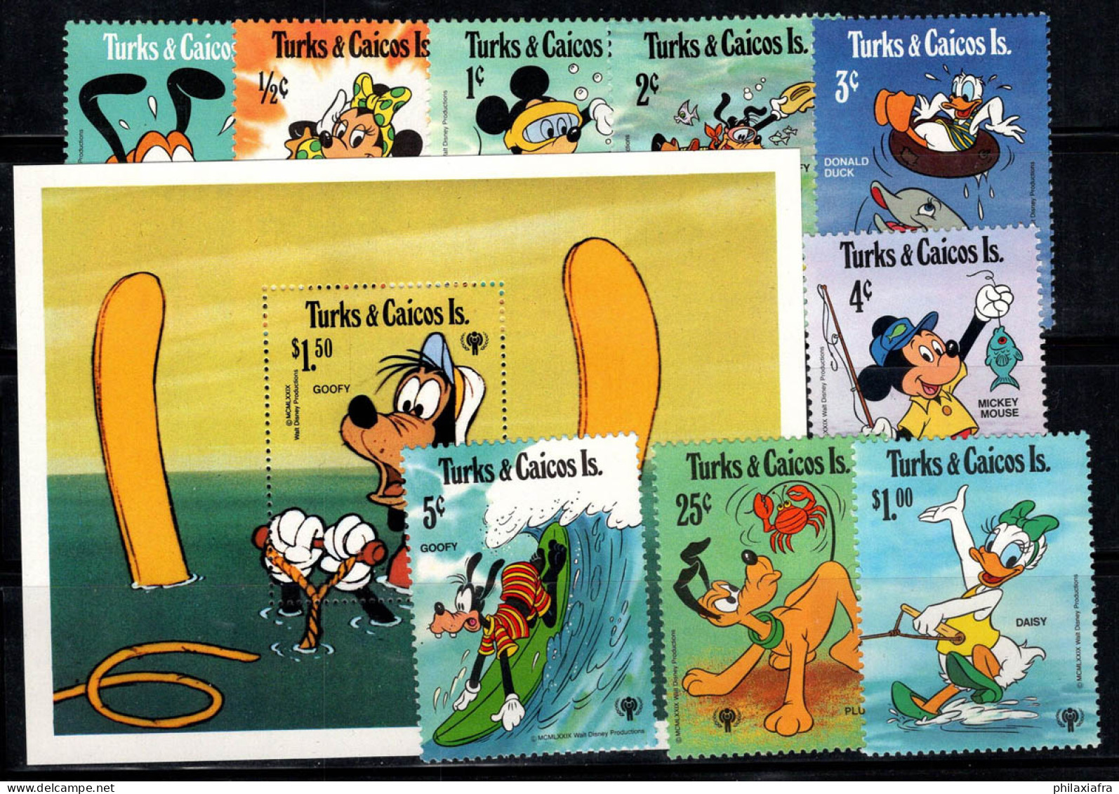 Îles Turques-et-Caïques 1979 Mi. Bl. 19, 464 Bloc Feuillet 100% Neuf ** Enfants, Disney - Turks & Caicos