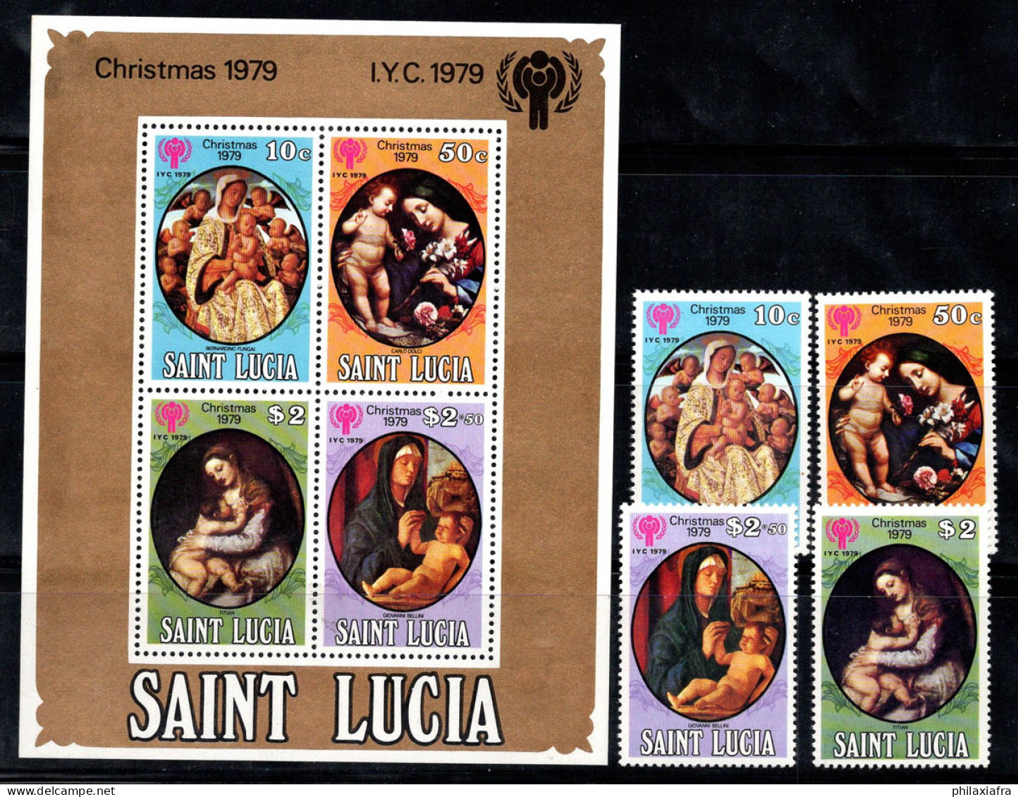 Sainte-Lucie 1980 Mi. Bl. 19, 472 Bloc Feuillet 100% Neuf ** Noël, Enfants - St.Lucia (1979-...)