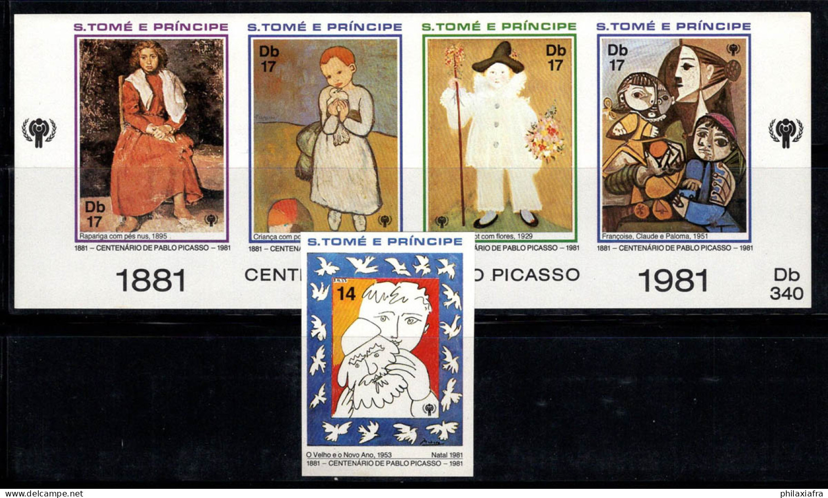 Sao Tomé-et-Principe 1981 Mi. 714B-718B Neuf ** 100% Picasso, Enfants - Sao Tomé Y Príncipe