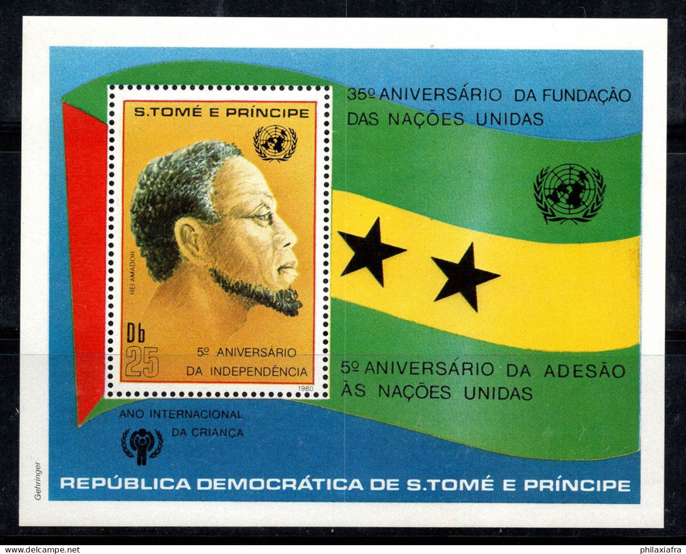 Sao Tomé-et-Principe 1981 Mi. Bl. 53 Bloc Feuillet 100% Neuf ** ONU - Sao Tome Et Principe