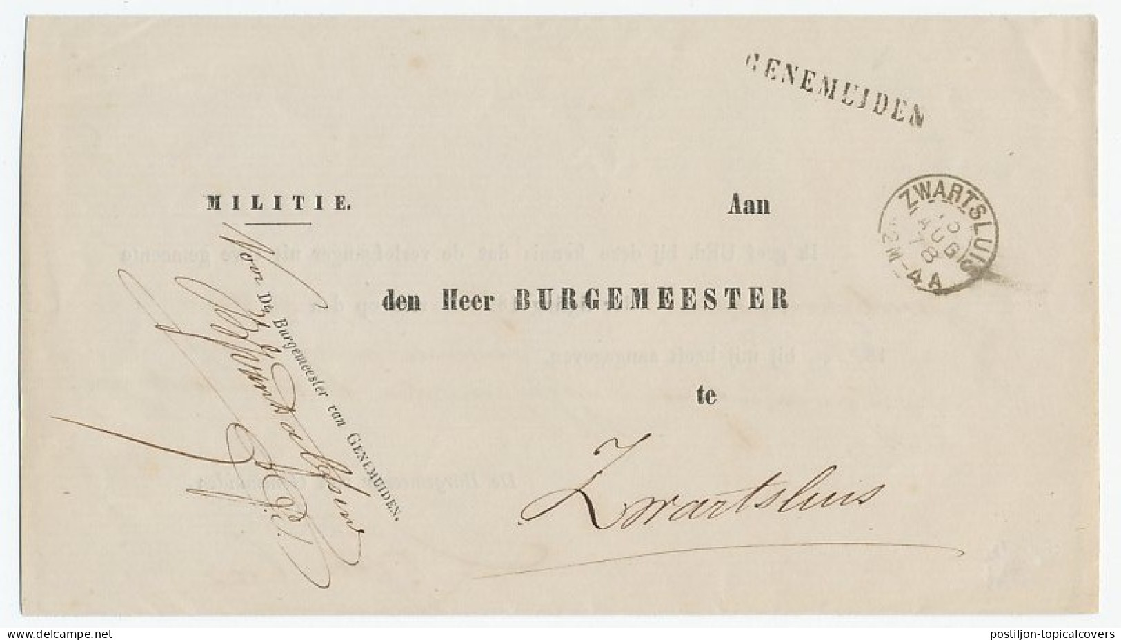 Naamstempel Genemuiden 1878 - Covers & Documents