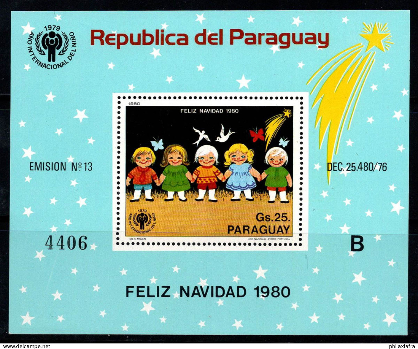 Paraguay 1980 Mi. Bl. 355 Bloc Feuillet 100% Neuf ** Enfants, Enfance, Noël - Paraguay