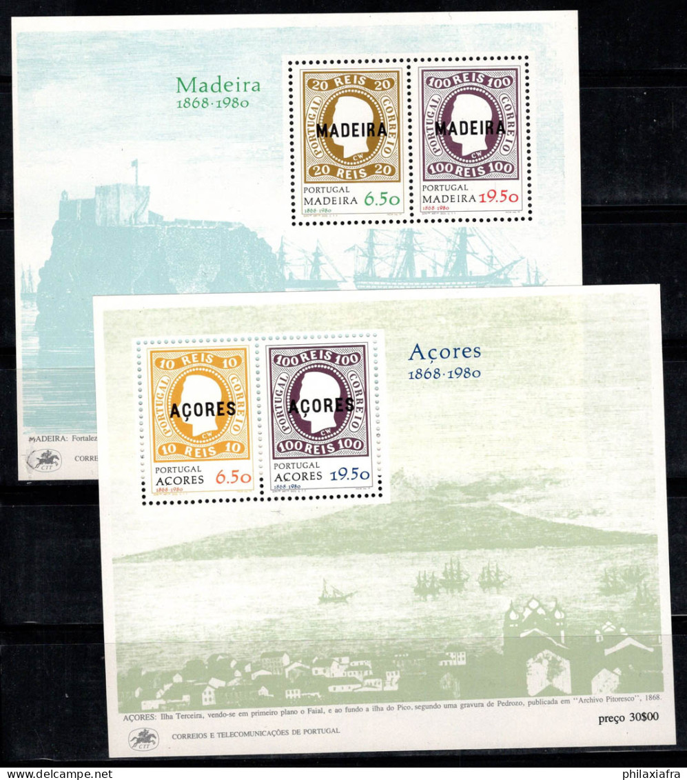 Açores, Madère 1980 Mi. Bl. 1 Bloc Feuillet 100% Neuf ** Surimprimé - Azores