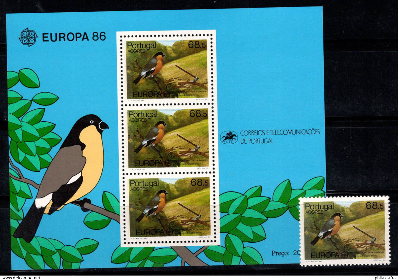 Açores 1986 Mi. Bl. 7, 376 Bloc Feuillet 100% Neuf ** Europa Cept, Oiseaux - Azores