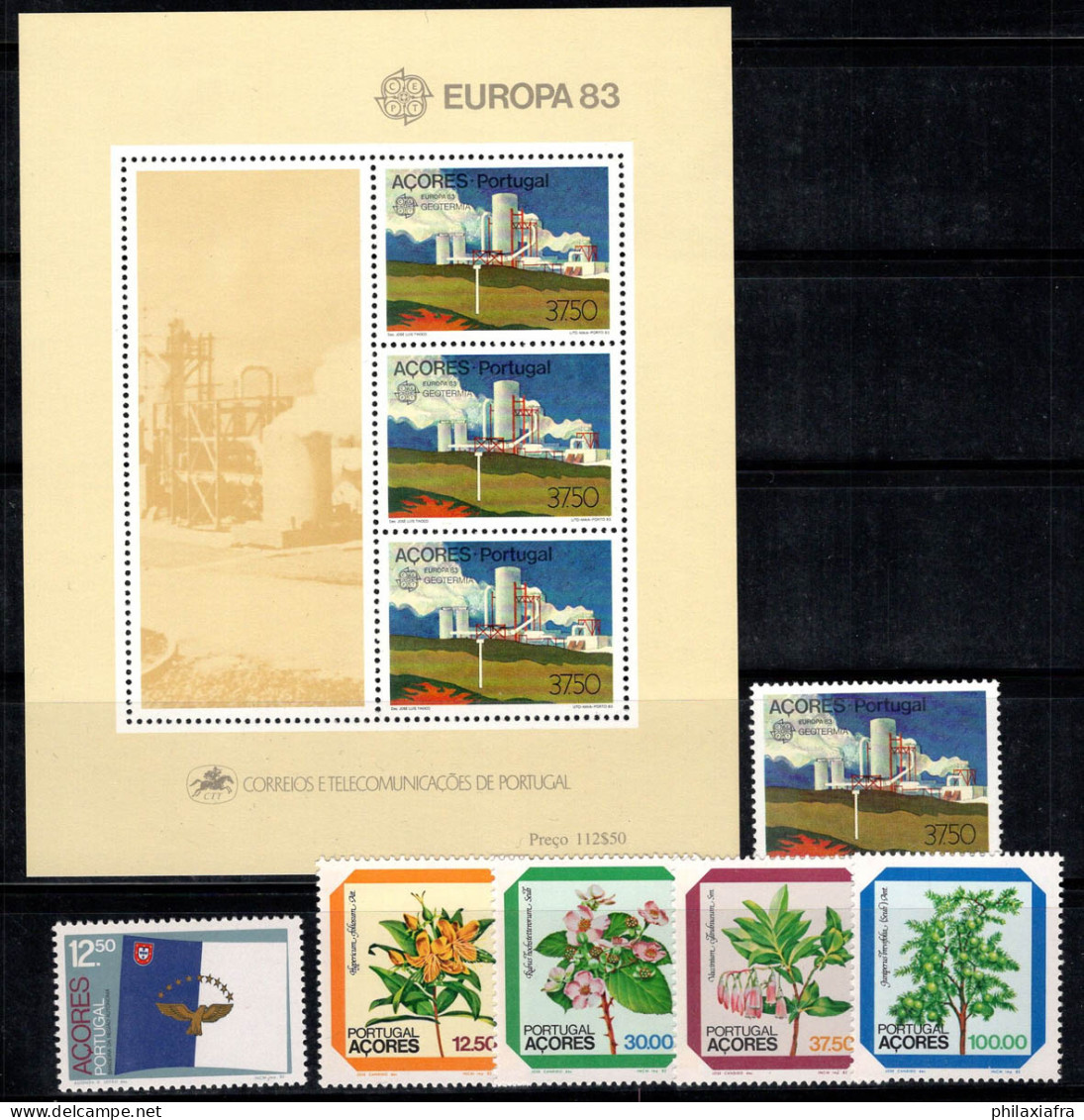Açores 1982 Mi. Bl. 4, 356-361 Bloc Feuillet 100% Neuf ** Europa Cept, Fleurs, Flore - Azoren