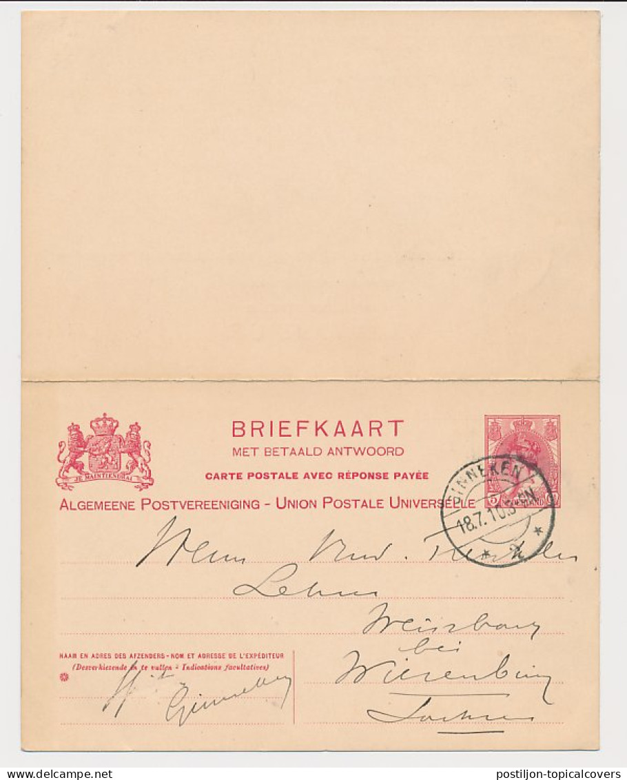 Briefkaart G. 77 Z-1 Ginneken - Sachsen Duitsland 1910 - Postal Stationery