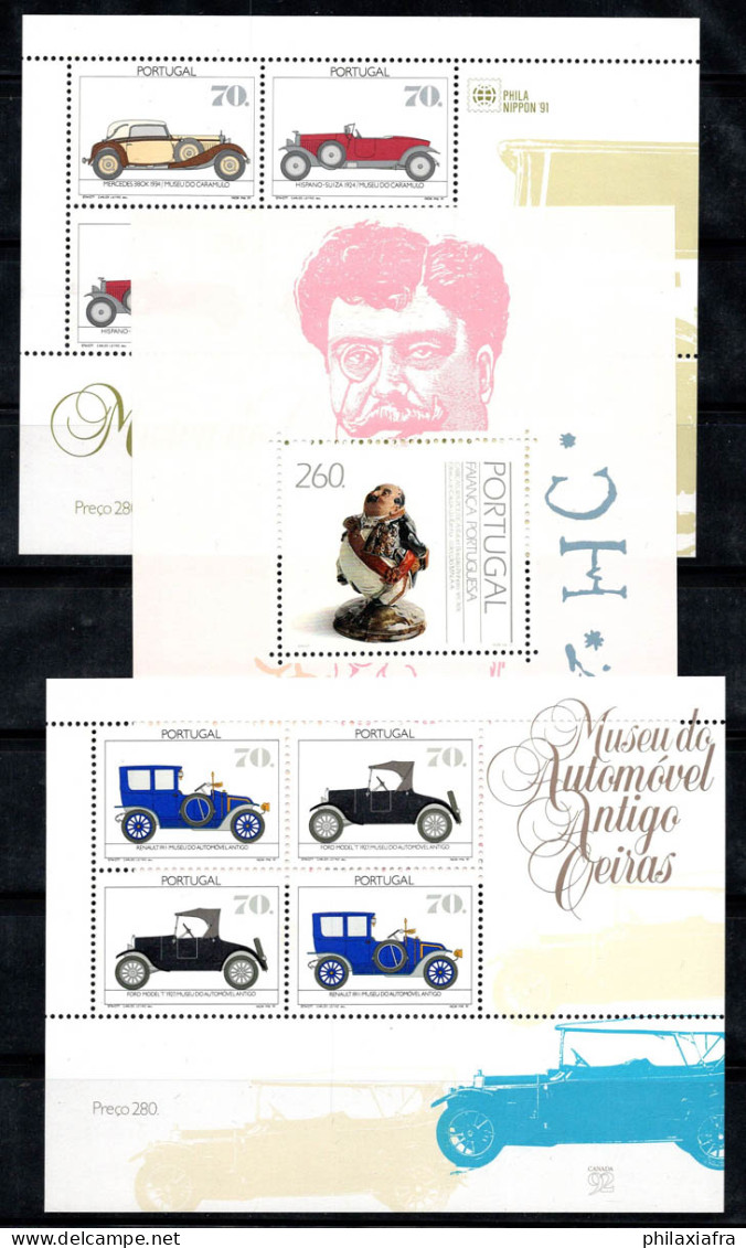 Portugal 1991 Mi. Bl. 81-83 Bloc Feuillet 100% Neuf ** Voitures, Objets - Blocks & Sheetlets