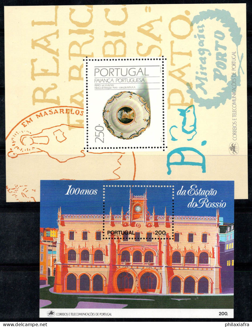 Portugal 1990 Mi. Bl. 75-76 Bloc Feuillet 100% Neuf ** Chemin De Fer Rossio, Plat - Blocks & Sheetlets