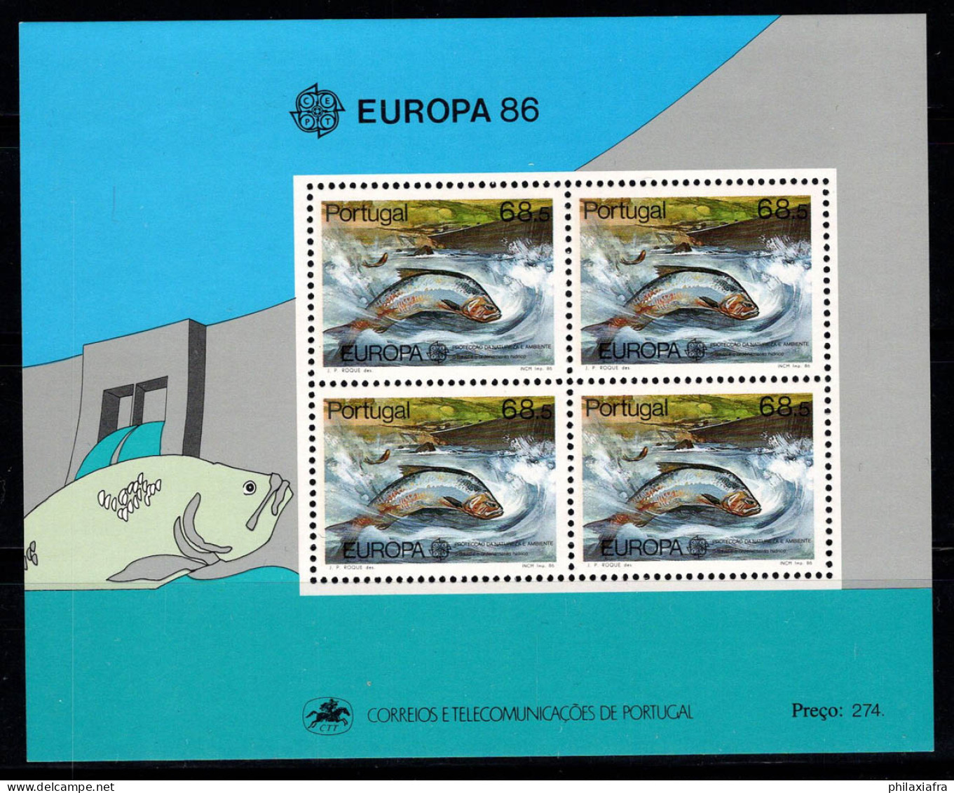 Portugal 1986 Mi. Bl. 50 Bloc Feuillet 100% Europa Cept, Poisson Neuf ** - Blocks & Sheetlets