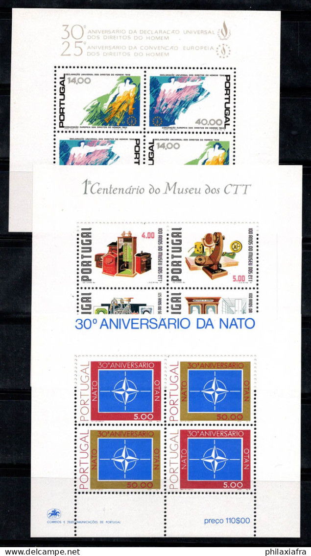 Portugal 1978-79 Mi. Bl. 24-26 Bloc Feuillet 100% Neuf ** Europe, Poste, OTAN - Blocks & Sheetlets