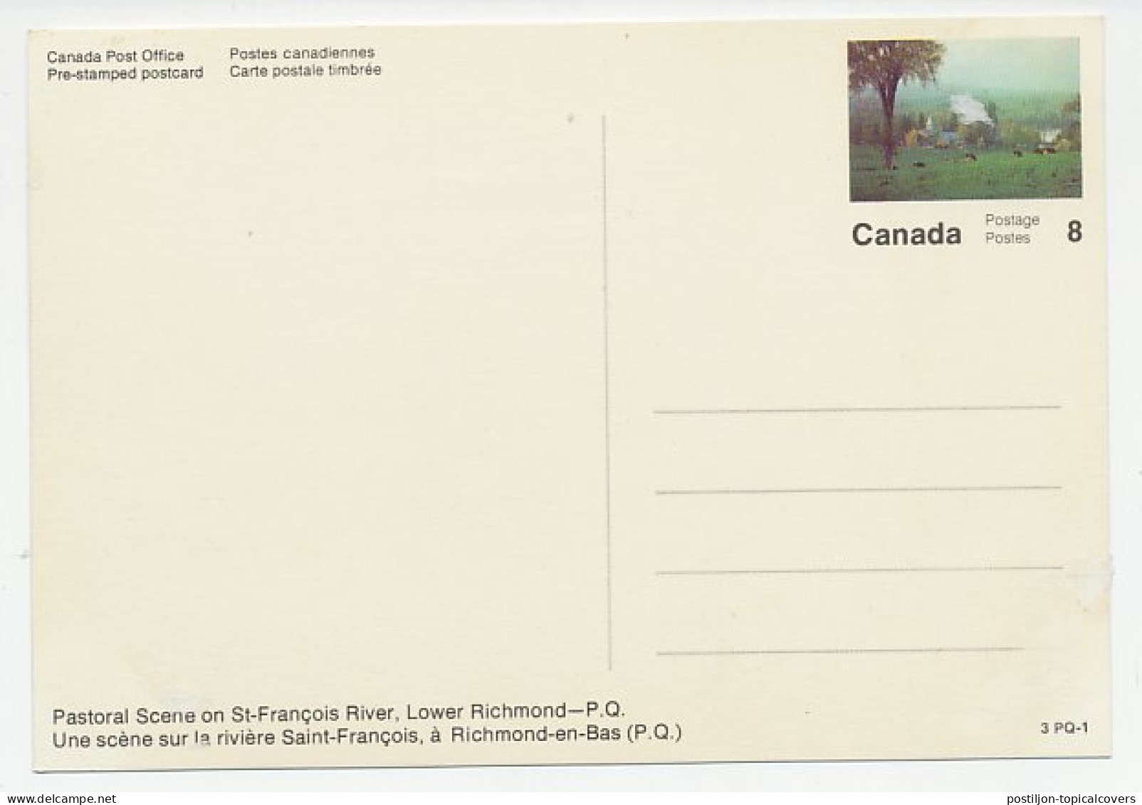 Postal Stationery Canada Cows - Farm - Church - Granjas