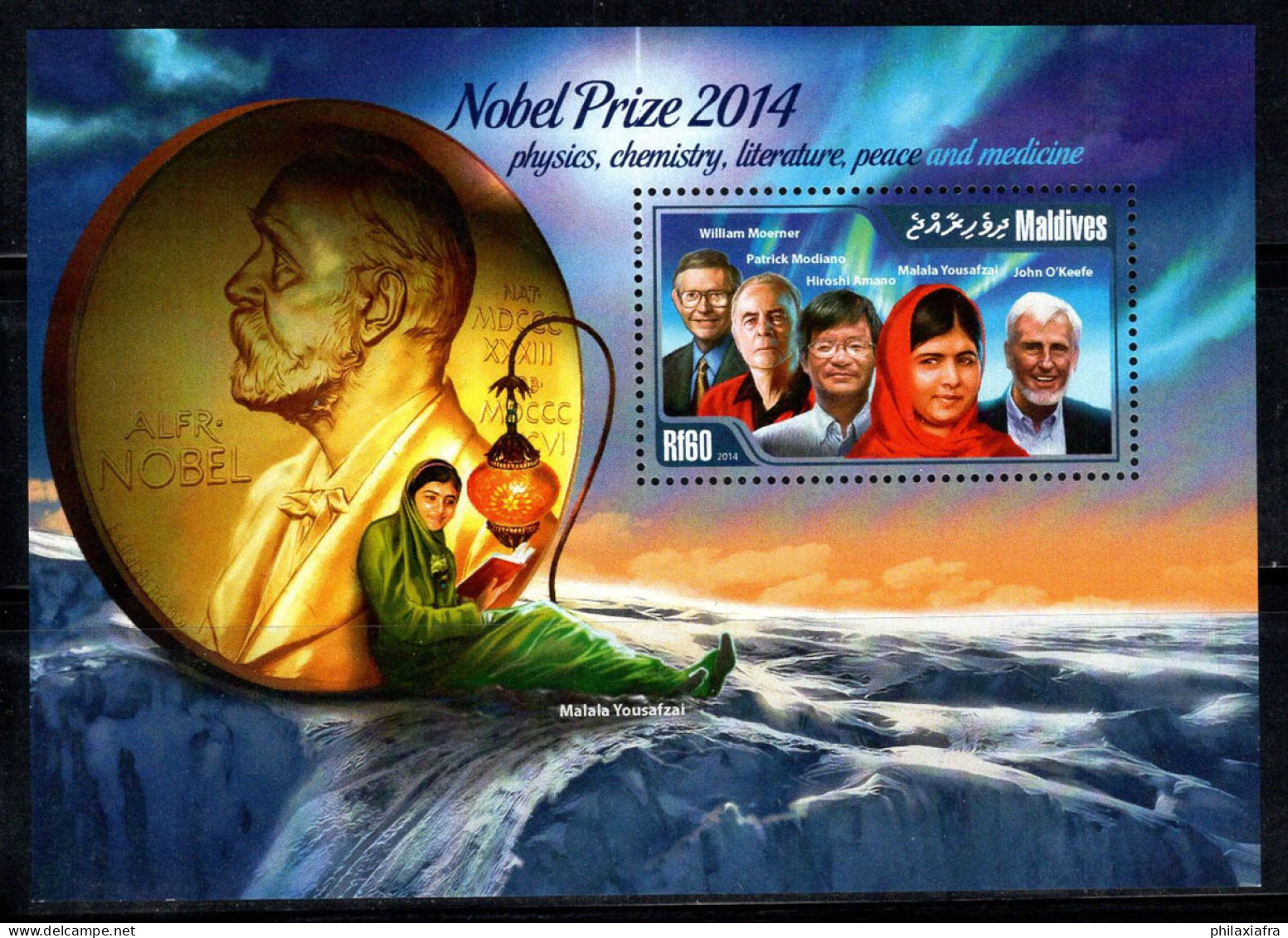 Maldives 2015 Mi. Bl.774 Bloc Feuillet 100% Neuf ** 60 R, Lauréats Du Prix Nobel - Maldives (1965-...)