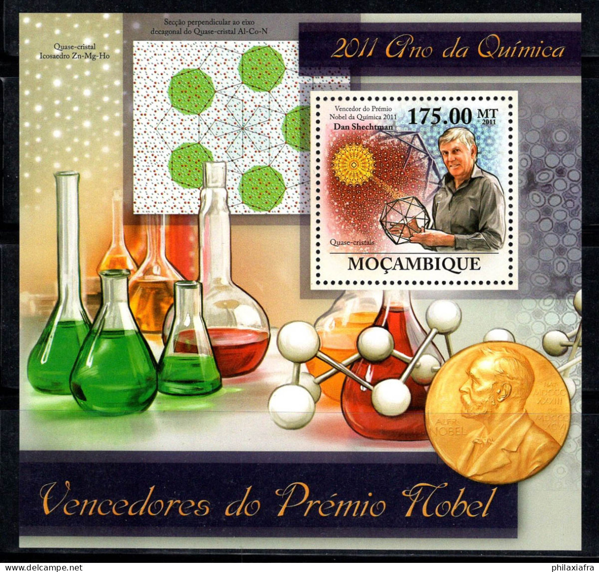 Mozambique 2011 Mi. Bl.556 Bloc Feuillet 100% Neuf ** 175.00 MT, Nobel, Chimie - Mozambique