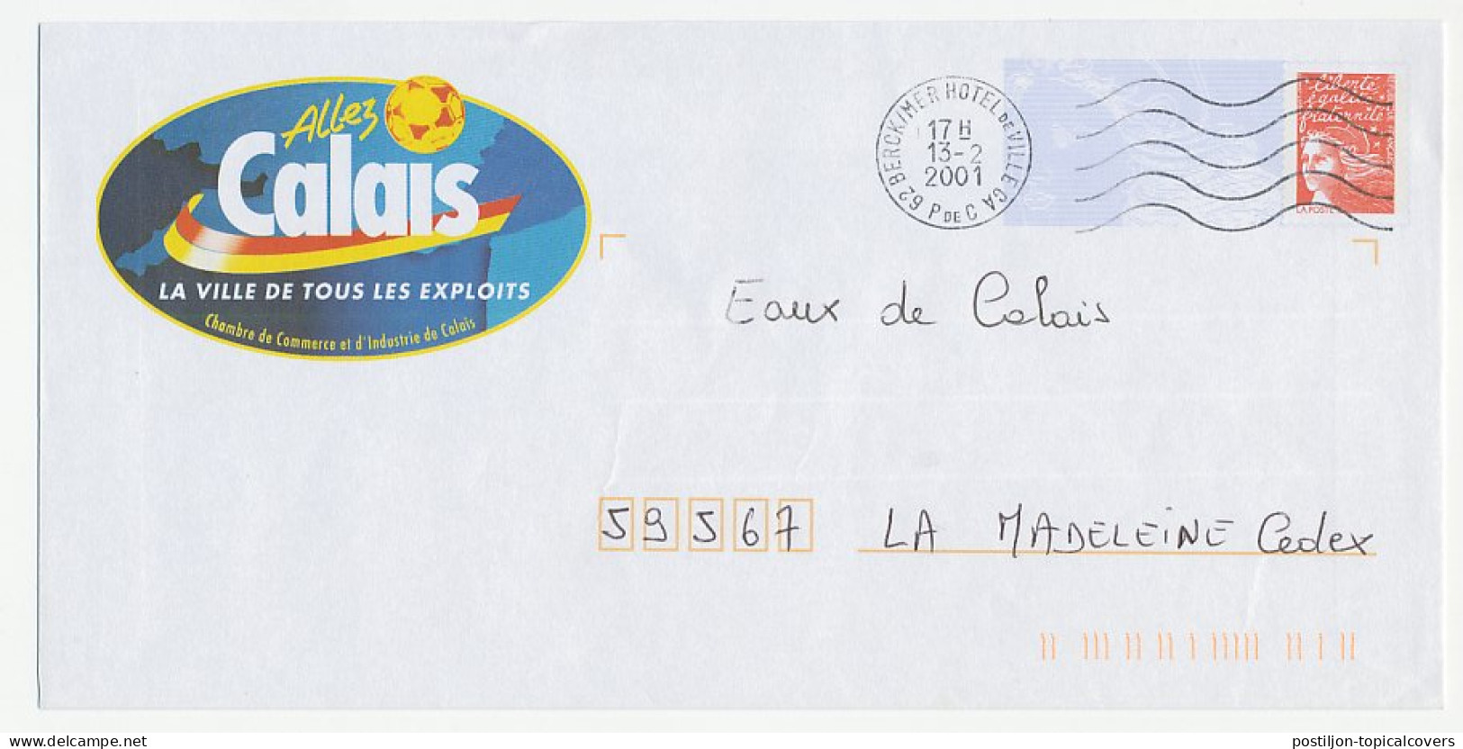 Postal Stationery / PAP France 2001 Football - Calais - Andere & Zonder Classificatie