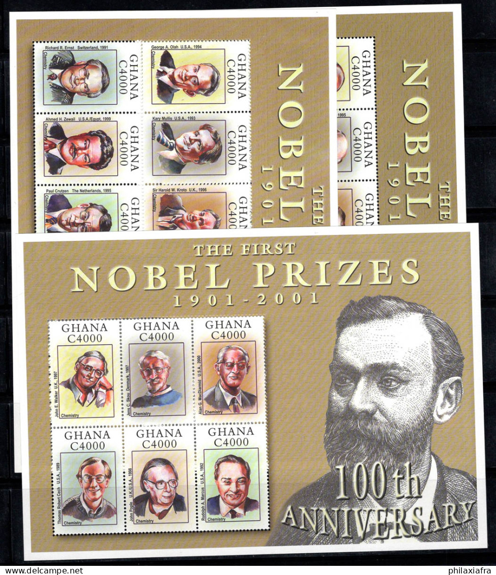 Ghana 2002 Mi. 3373-90 Mini Feuille 100% Neuf ** Lauréats Du Prix Nobel De Chimie - Ghana (1957-...)