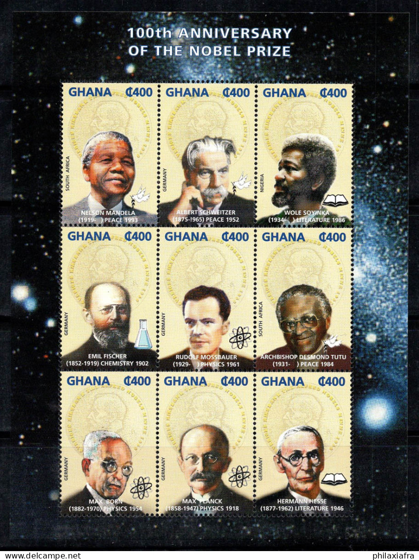 Ghana 1995 Mi. 2265-73 Mini Feuille 100% Neuf ** Prix Nobel, Vers 400. - Ghana (1957-...)