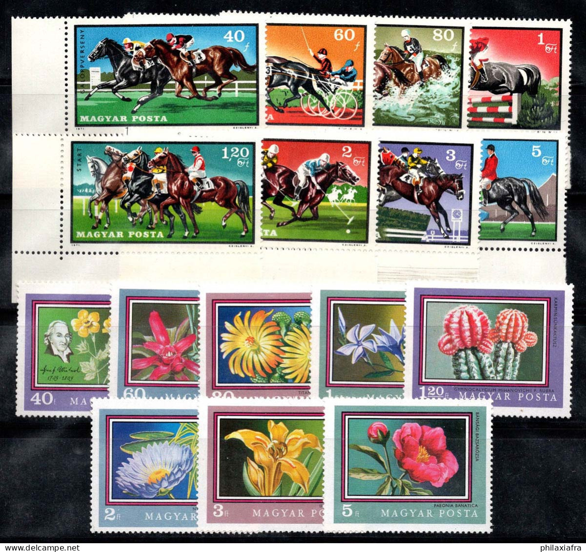 Hongrie 1971 Neuf ** 100% Hiver, Fleurs, Sports équestres - Unused Stamps