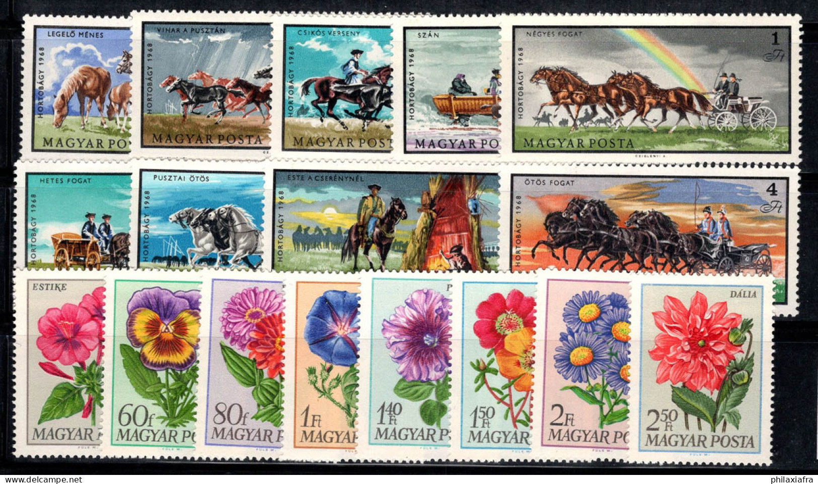 Hongrie 1968 Neuf ** 100% Bergers à Cheval, Fleurs De Jardin - Unused Stamps