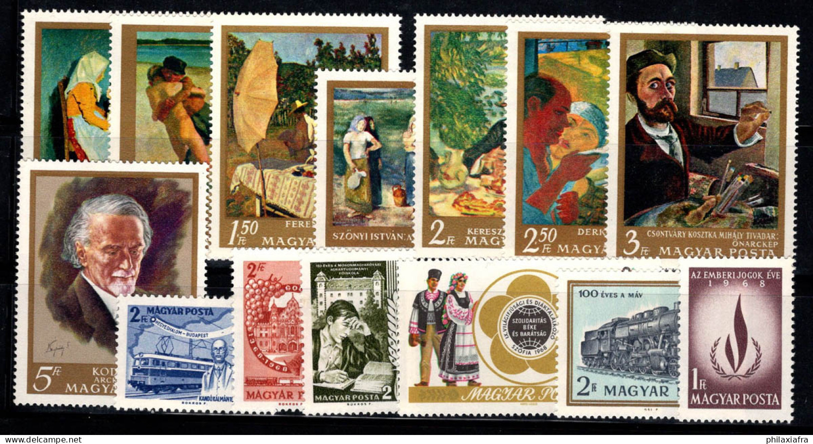 Hongrie 1967-68 Neuf ** 100% Tableaux, Etudiant, Hôtel De Ville, Armoiries, Locomotive... - Unused Stamps