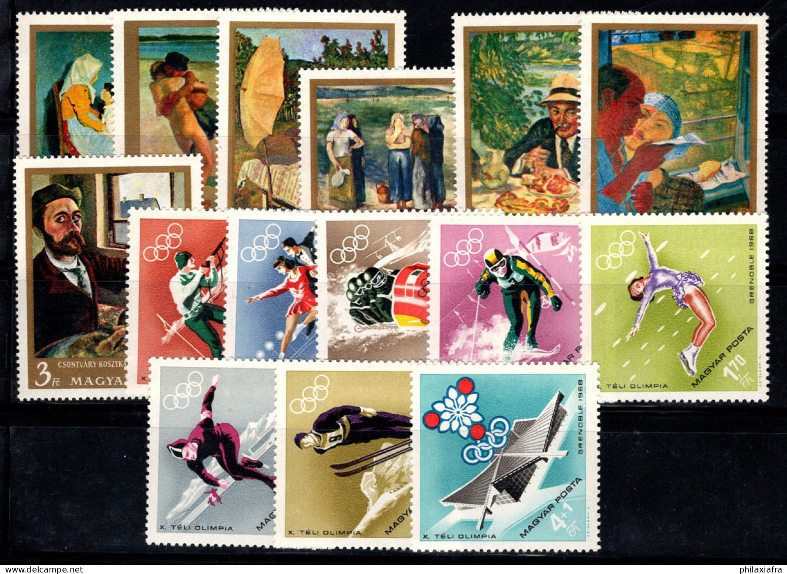 Hongrie 1967-68 Neuf ** 100% Peintures,Jeux Olympiques D'hiver,Grenoble - Unused Stamps