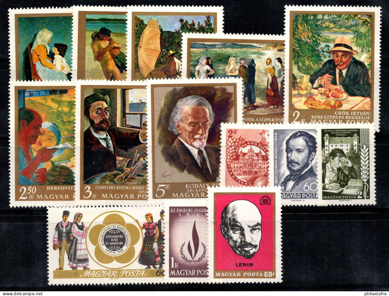 Hongrie 1967-68 Neuf ** 100% Peintures, Costumes Nationaux, Flamme, Lénine... - Unused Stamps
