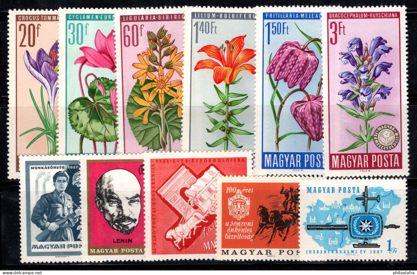 Hongrie 1963-67 Neuf ** 100% Fleurs Protégées,Travailleur Avec Un Fusil,Lénine,Tourisme - Unused Stamps