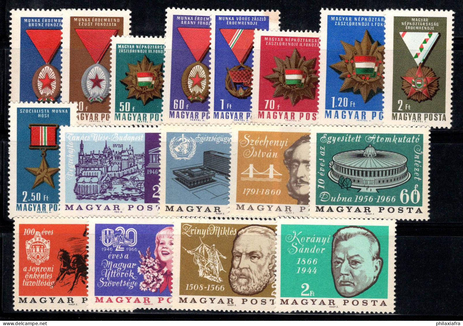 Hongrie 1966 Neuf ** 100% Médailles,Bâtiment De L'OMS,Personnalités,Jeunes Pionniers - Nuevos