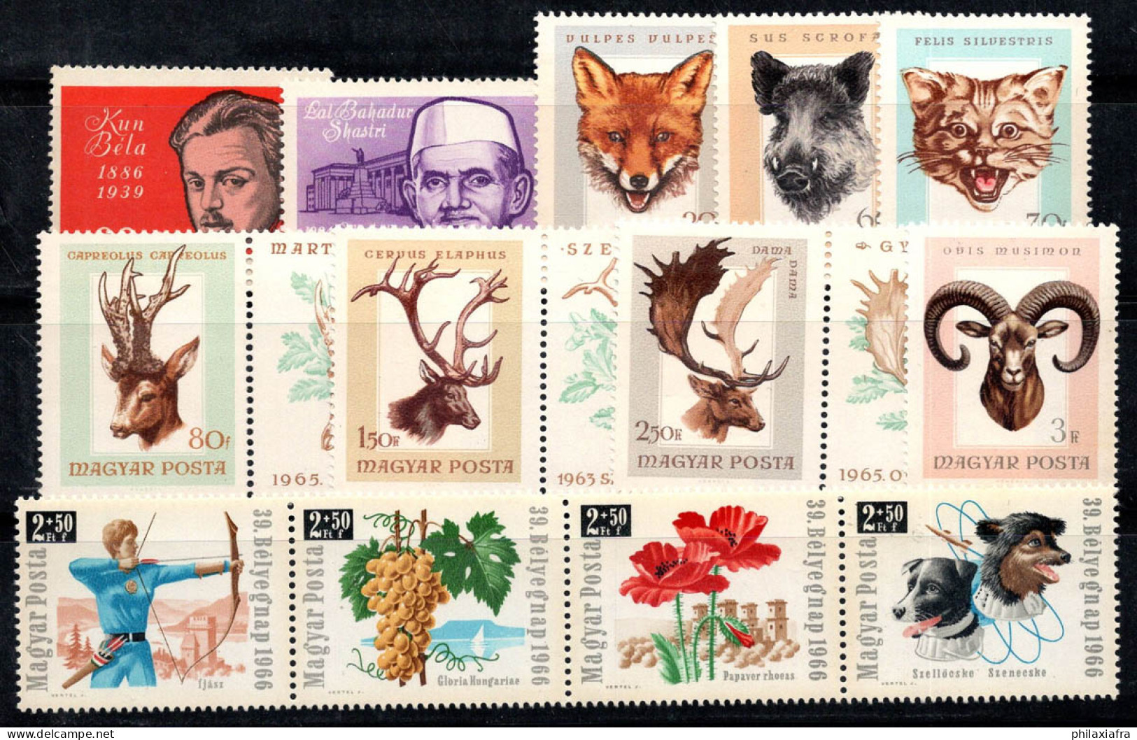 Hongrie 1966 Neuf ** 100% Trophées De Chasse, Personnalités... - Unused Stamps