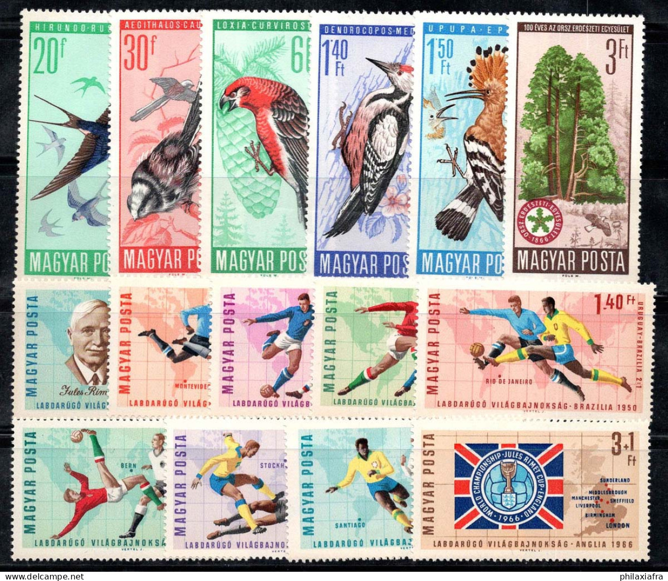 Hongrie 1966 Neuf ** 100% Oiseaux Protégés, Football Anglais - Unused Stamps