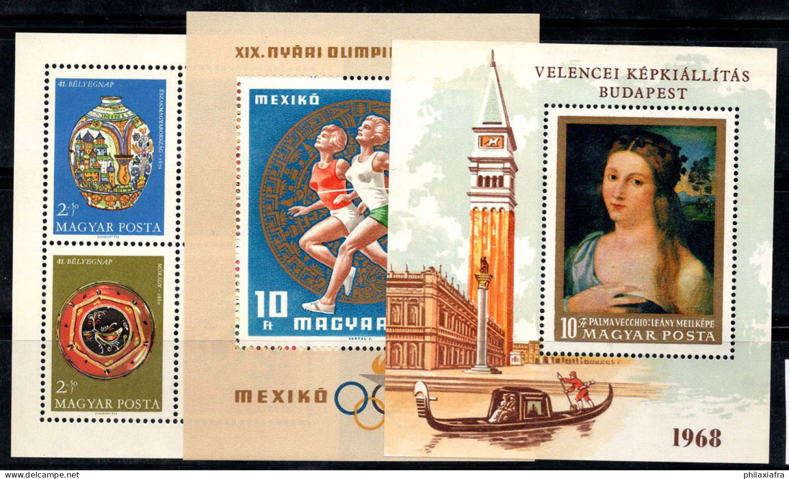 Hongrie 1968 Mi. Bl.64-66 A Bloc Feuillet 100% Neuf ** Gondolier,Jeux Olympiques,Céramique - Blocks & Sheetlets