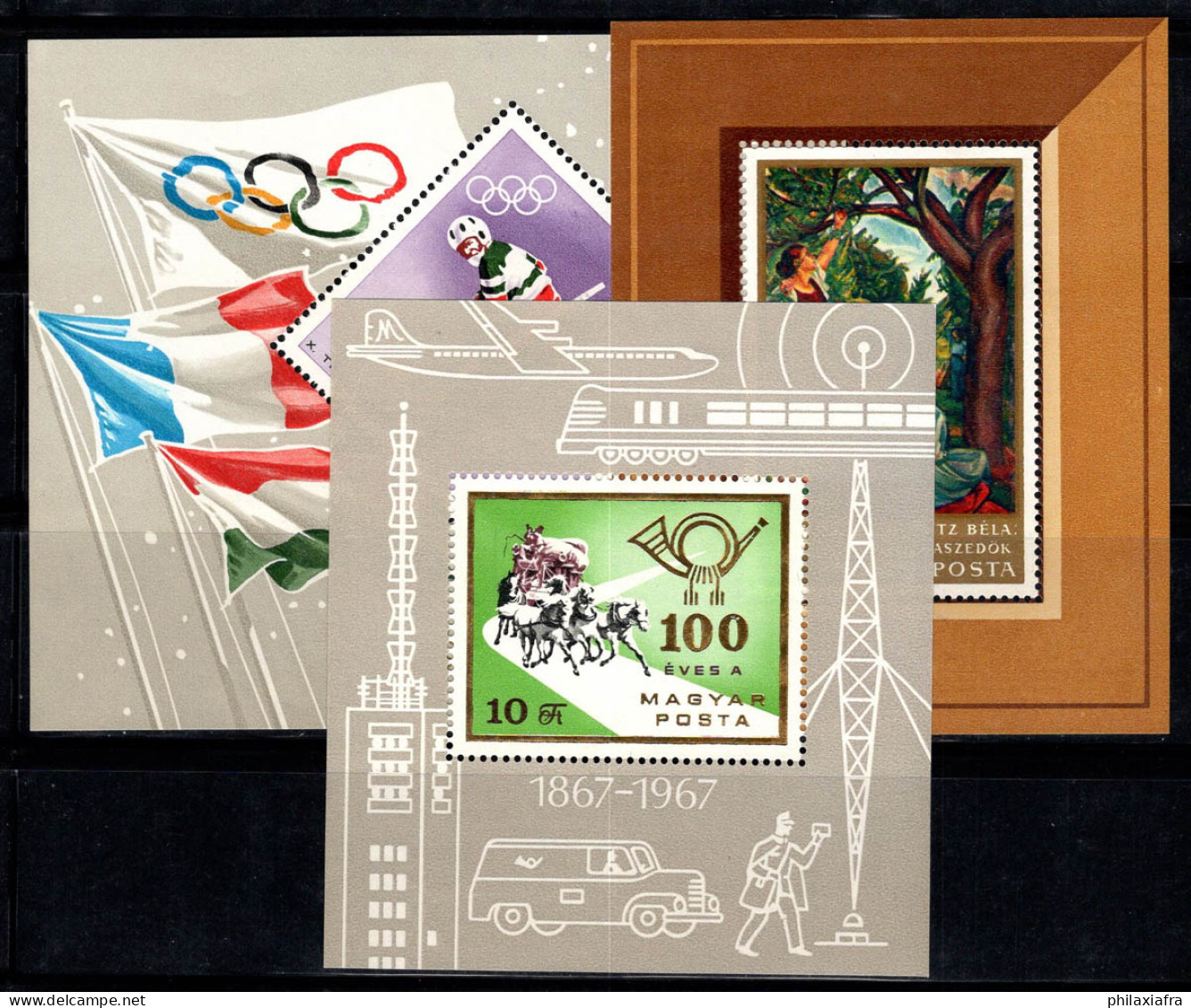 Hongrie 1967 Mi. Bl.60-62 A Bloc Feuillet 100% Neuf ** Peinture, Jeux Olympiques, Diligence - Blocks & Sheetlets