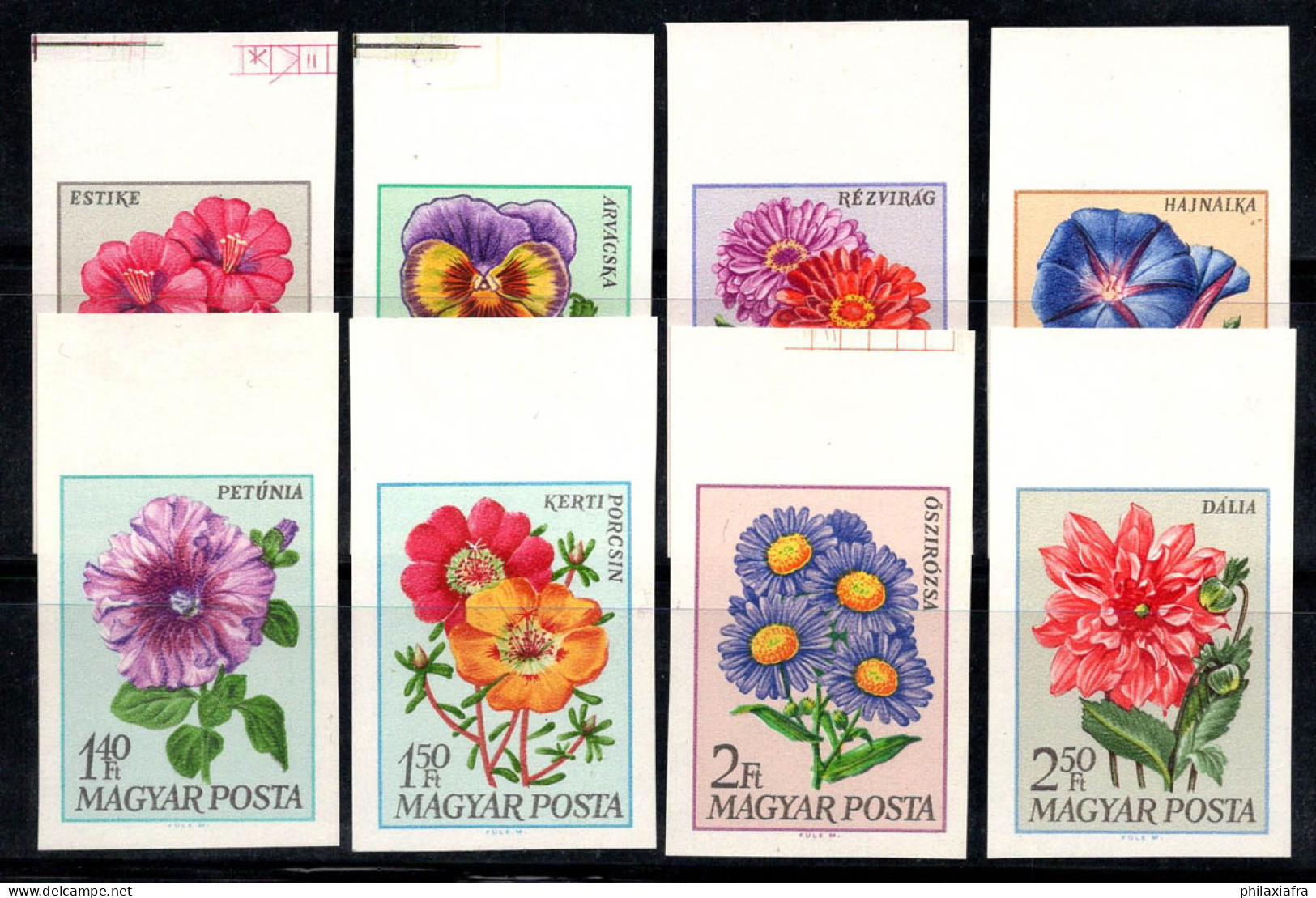 Hongrie 1968 Mi. 2452-59 B Neuf ** 100% Fleurs De Jardin, 20 F, 60 F... - Unused Stamps