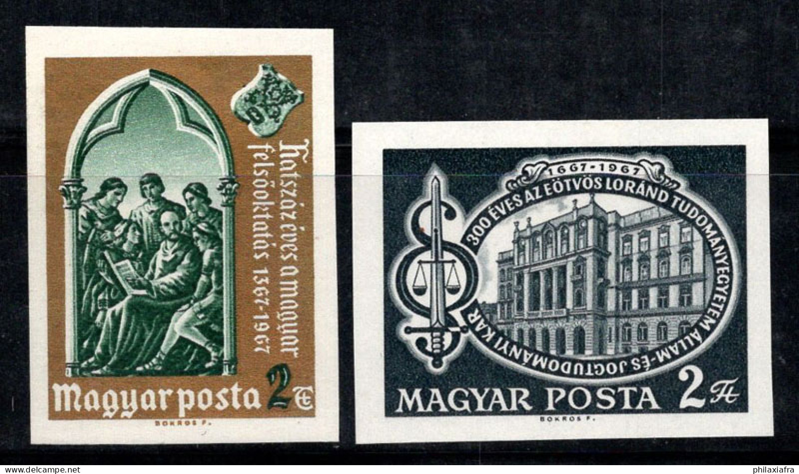 Hongrie 1967 Mi. 2363-64 B Neuf ** 100% Frais De Scolarité Universitaires, Bâtiment - Unused Stamps