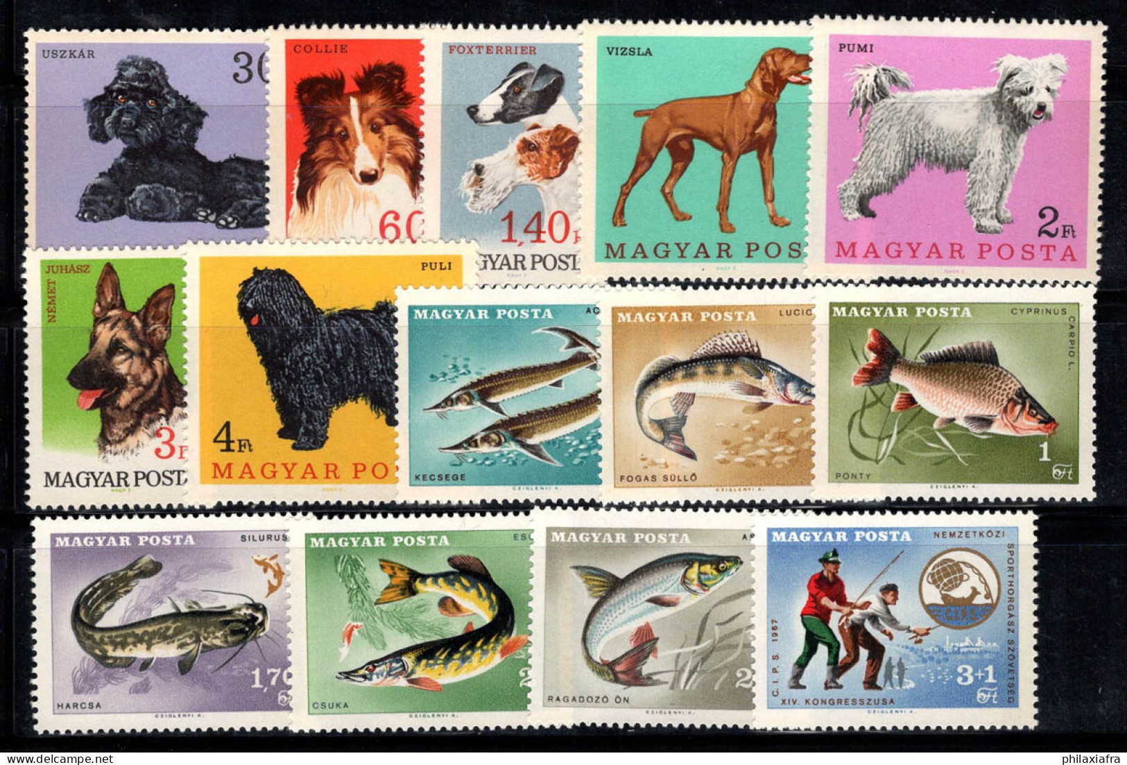 Hongrie 1967 Mi. 2337-50 A Neuf ** 100% Chiens, Poissons, Pêche Sportive - Unused Stamps
