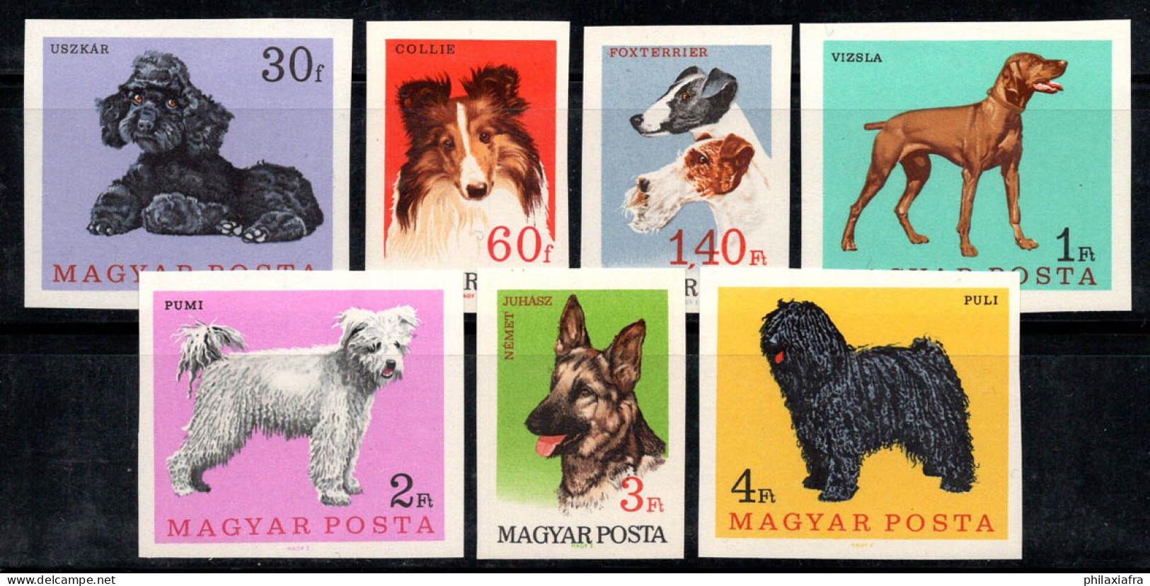 Hongrie 1967 Mi. 2337-43 B Neuf ** 100% Chiens, 30 F, 60 F... - Unused Stamps